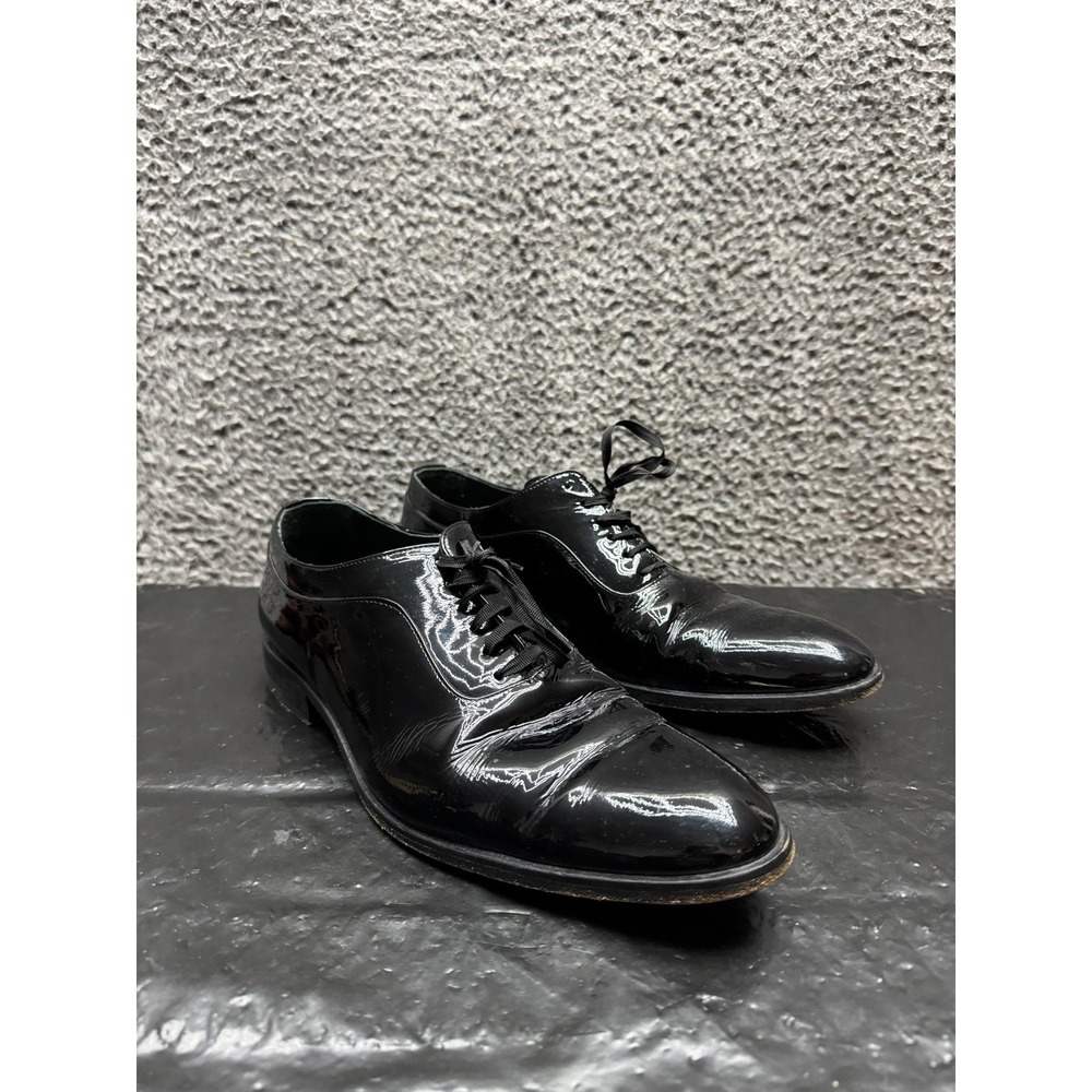 SuitSupply Tuxedo Oxford Patent‎ Leather Lace Up Shoes Black Mens Size 11.5 US